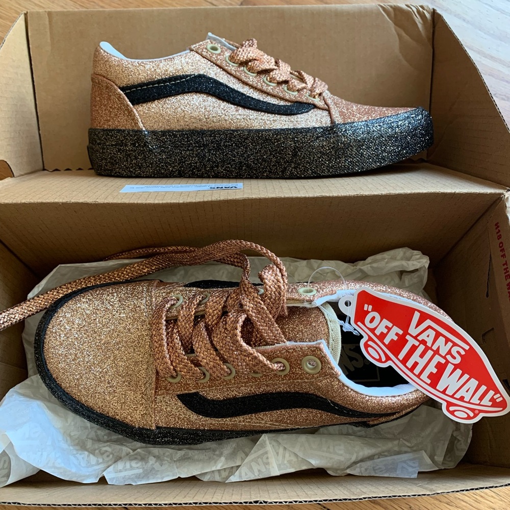 Vans Old Sokol gold sparkly shoes